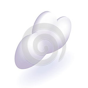 Isometric 3D icon White cloud. Cartoon minimal style. Vector for website