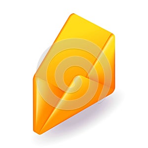 Isometric 3D icon yellow open electronic envelope, Email. Cartoon minimal style. Vector for website