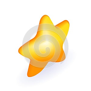Isometric 3D icon Yellow star. Customer rating feedback, rating, rang, achievements and level. Vector for website