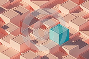 Isometric 3d illustration of chaotic pattern