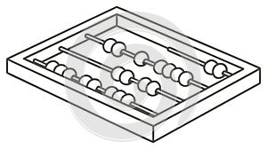 Isometric abacus, learning and counting device, vector design Generative AI
