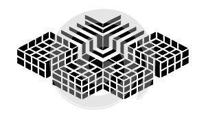 Isometric Abstract Geometric Cubes Pattern Design, vector design Generative AI