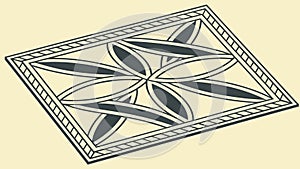 Isometric Abstract Geometric Pattern, Decorative Floor Design, vector design Generative AI