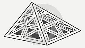 Isometric Abstract Geometric Pyramid Design, vector design Generative AI