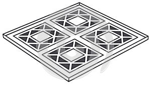 Isometric Abstract Square Grid Vector, vector design Generative AI