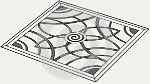 Isometric Abstract Swirl Geometric Pattern Dynamic, vector design Generative AI