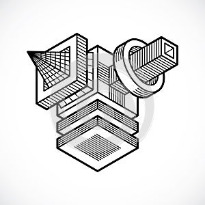 Isometric abstract vector shape
