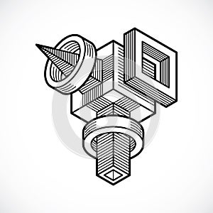 Isometric abstract vector shape