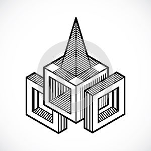 Isometric abstract vector shape