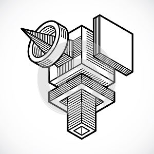 Isometric abstract vector shape