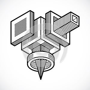 Isometric abstract vector shape