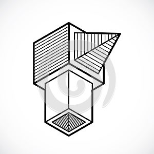 Isometric abstract vector shape