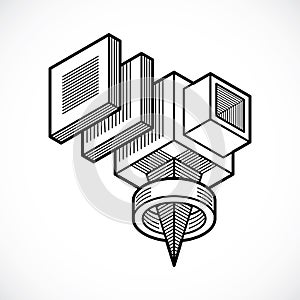 Isometric abstract vector shape