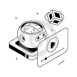 Isometric AI powered virtual reality interface and interaction system.