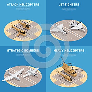 Isometric Air Force Icon Set