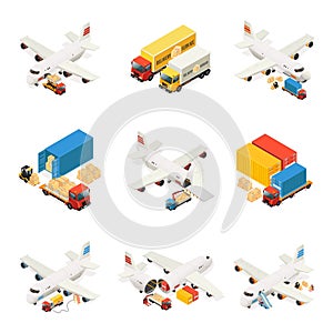 Isometric Air Logistics Elements Collection