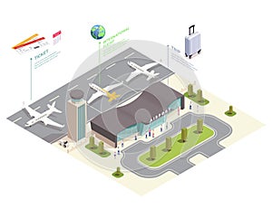 Isometric Airport Field Composition