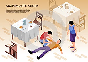 Isometric Allergy Horizontal Illustration