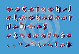 Isometric alphabet, numbers and punctuation, abc photo
