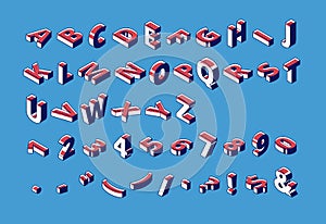 Isometric alphabet, numbers and punctuation, abc