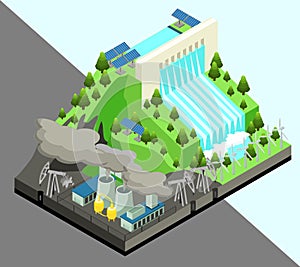 Isometric Alternative Energy Production Concept