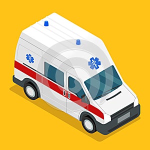 Isometric ambulance carv emergency medical van