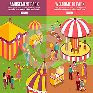Isometric Amusement Park Banners