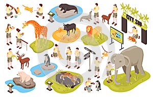 Isometric Animal Park Set
