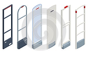 Isometric Anti Theft System. Eas Anti-theft Sensor Gate. Anti Theft Gates for Indoor. Preventing shoplifting scanner