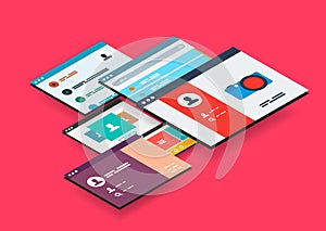 Isometric app concept