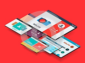 Isometric app concept
