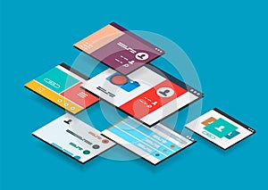 Isometric app concept