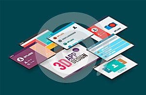 Isometric app concept
