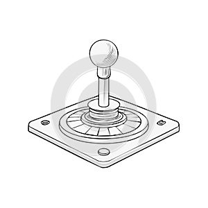 Isometric Arcade Joystick Controller Isolated on White Background