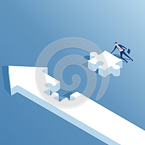 Isometric arrow and puzzle