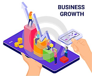 Isometric Artwork Concept technology helping the businesses to grow.