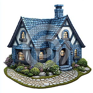 Isometric Cozy Cottage: Minimalist Design photo