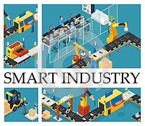 Isometric Automated Factory Composition