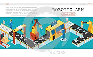 Isometric Automated Factory Web Page Template