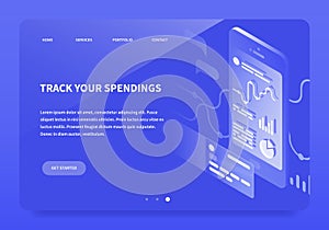 Isometric Banking App Landing Page