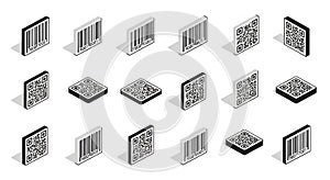Isometric Barcode and QR Code Collection