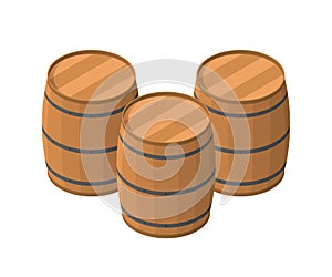 Isometric Barrels isolated on white background