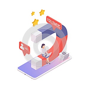 Isometric Blogging Concept