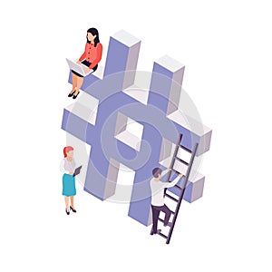 Isometric Blogging Concept