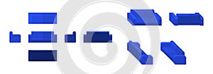 Isometric blue couch