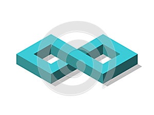 Isometric blue infinity sign