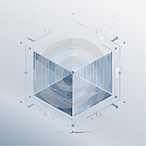 Isometric Blueprint of a Digital Cube