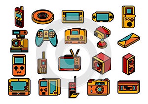 Isometric Bold Retro Tech Element