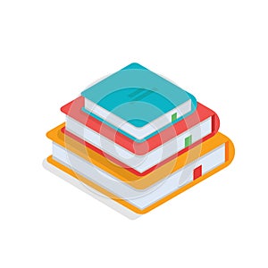 Isometric books icon. Vector illustration