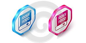 Isometric Books about programming icon isolated on white background. Programming language concept. PHP, CSS, XML, HTML